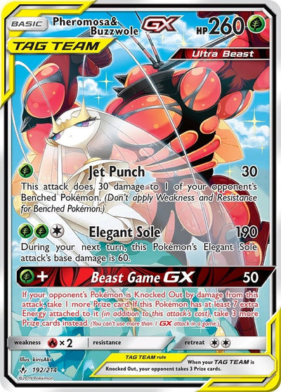 Pheromosa & Buzzwole GX (192) (Alternate Full Art) (192/214) (SM - Unbroken Bonds) (SM10)