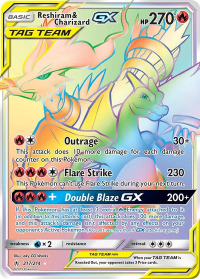 Reshiram & Charizard GX (Secret) (217/214) (SM - Unbroken Bonds) (SM10)