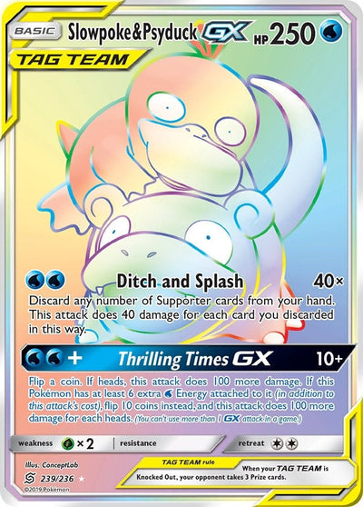 Slowpoke & Psyduck GX (Secret) (239/236) (SM - Unified Minds) (SM11)