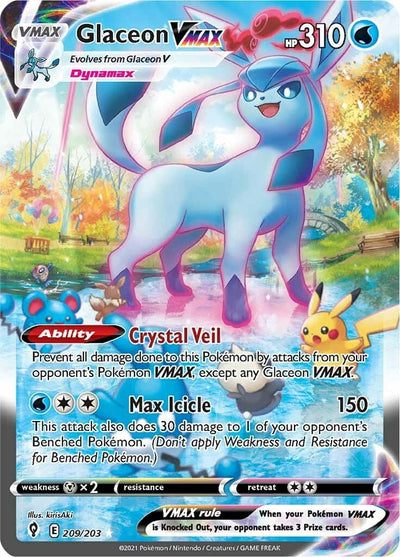 Glaceon VMAX (Alternate Art Secret) (209/203) (SWSH07: Evolving Skies) (SWSH07)