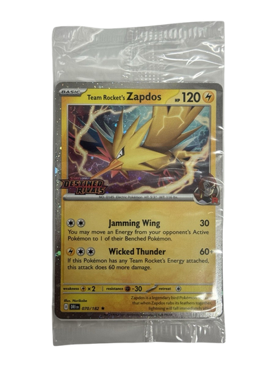 SEALED Team Rocket's Zapdos (Destined Rivals Stamped) - 070/182