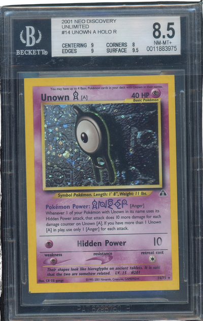 BGS 8.5 UNKNOWN A Holo R Neo Discovery