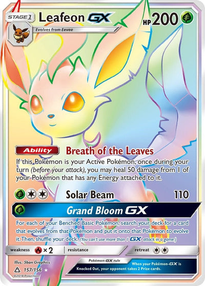 Leafeon GX (Secret Rare) (157/156) (SM - Ultra Prism) (SM05)