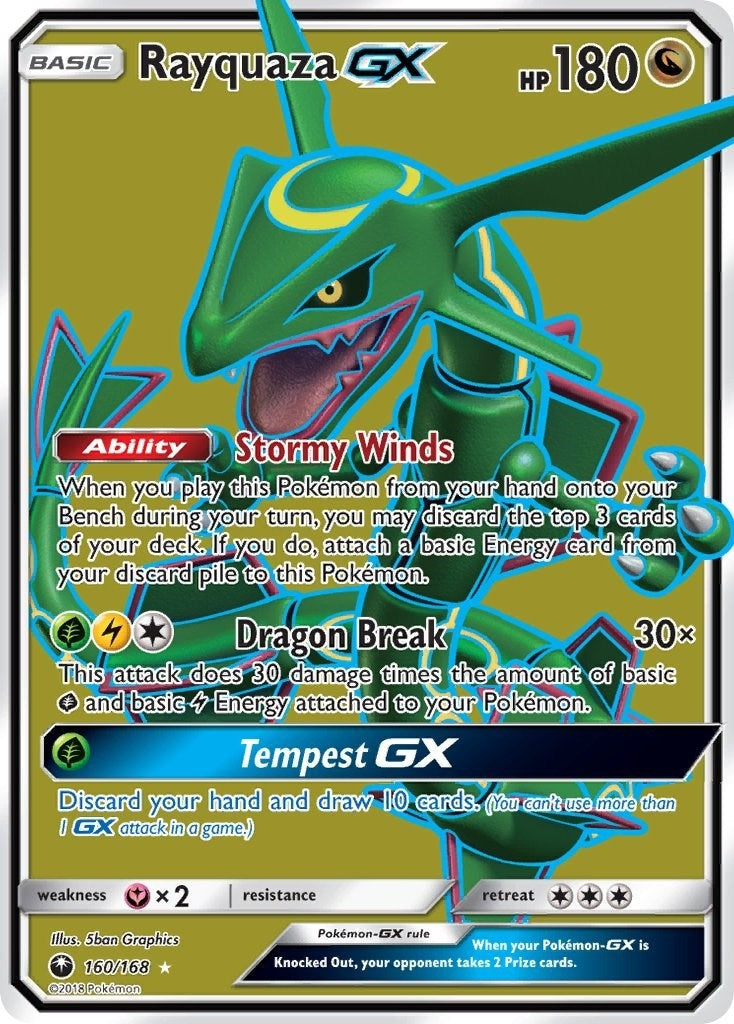 Rayquaza GX (Full Art) (160/168) (SM - Celestial Storm) (CES)
