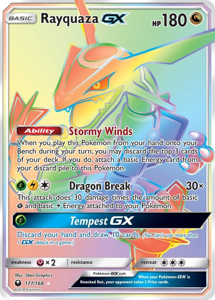 Rayquaza GX (Secret) (177/168) (SM - Celestial Storm) (CES)