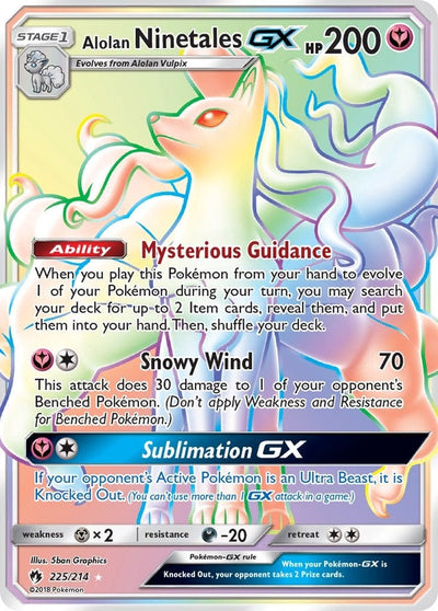 Alolan Ninetales GX (Secret) (225/214) (SM - Lost Thunder) (SM8)