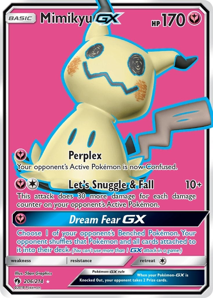 Mimikyu GX (Full Art) (206/214) (SM - Lost Thunder) (SM8)
