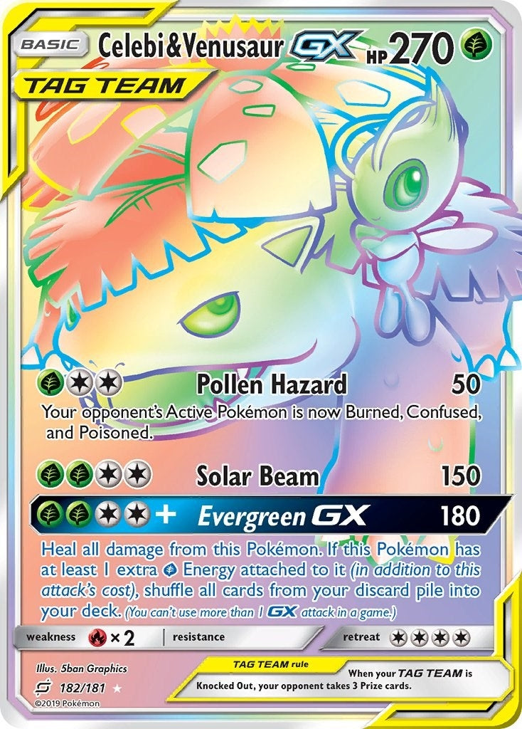 Celebi & Venusaur GX (Secret) (182/181) (SM - Team Up) (SM9)
