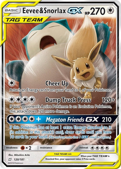 Eevee & Snorlax GX (120/181) (SM - Team Up) (SM9)