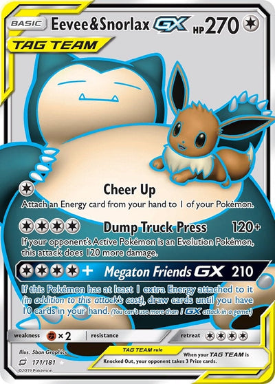 Eevee & Snorlax GX (Full Art) (171/181) (SM - Team Up) (SM9)