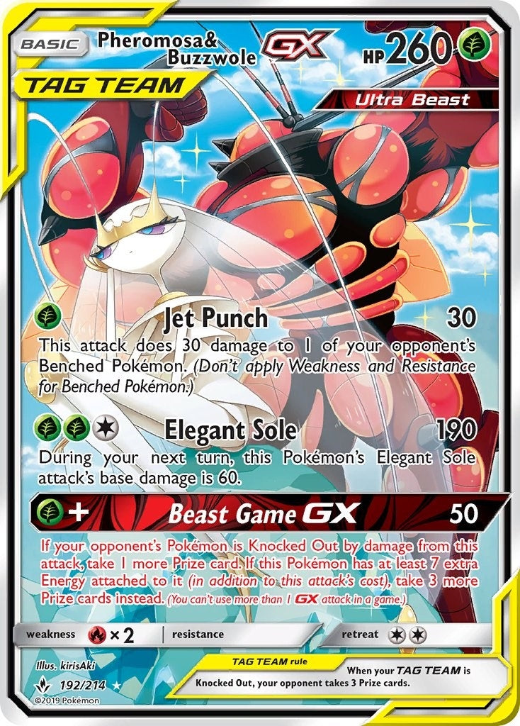 Pheromosa & Buzzwole GX (192) (Alternate Full Art) (192/214) (SM - Unbroken Bonds) (SM10)