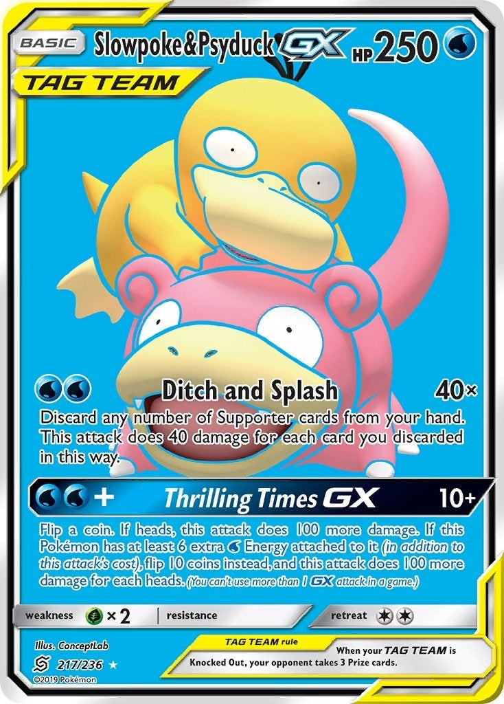 Slowpoke & Psyduck GX (Full Art) (217/236) (SM - Unified Minds) (SM11)