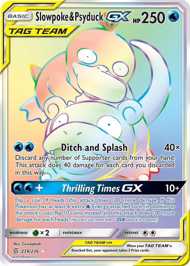 Slowpoke & Psyduck GX (Secret) (239/236) (SM - Unified Minds) (SM11)
