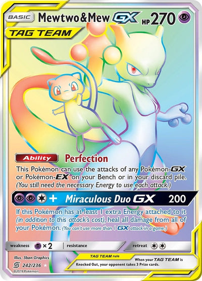 Mewtwo & Mew GX (Secret) (242/236) (SM - Unified Minds) (SM11)