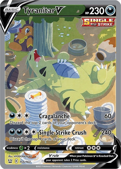 Tyranitar V (Alternate Full Art) (155/163) (SWSH05: Battle Styles)