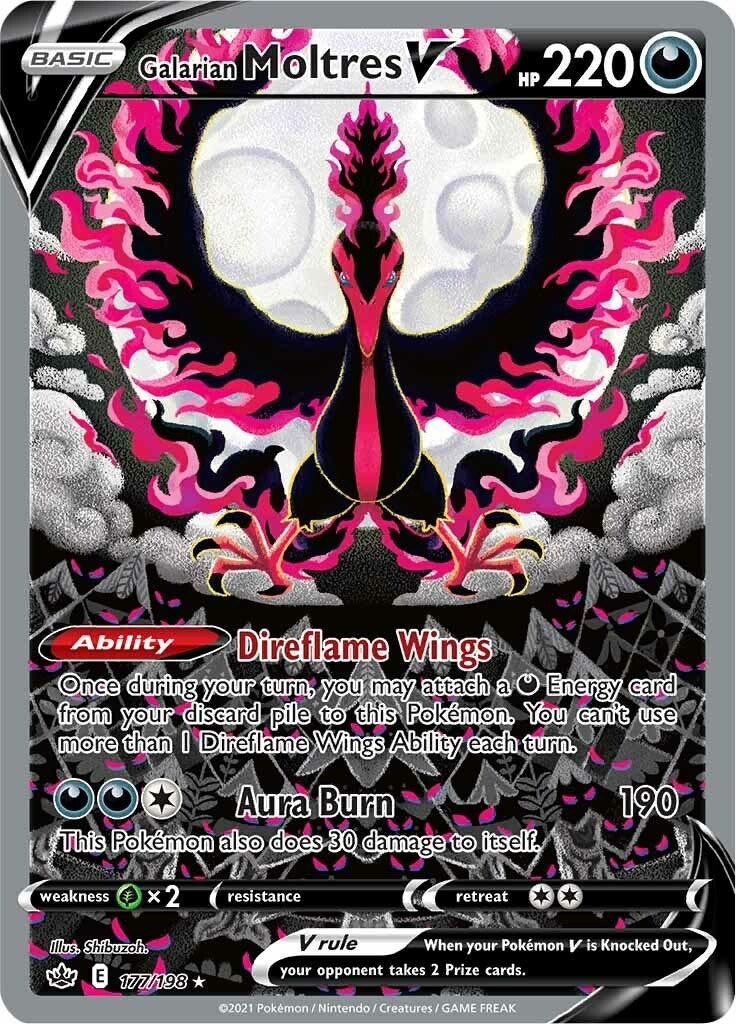 Galarian Moltres V (Alternate Full Art) (177/198) (SWSH06: Chilling Reign) (SWSH06)