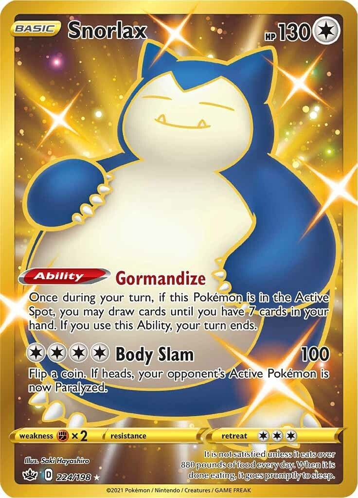 Snorlax (Secret) (224/198) (SWSH06: Chilling Reign) (SWSH06)