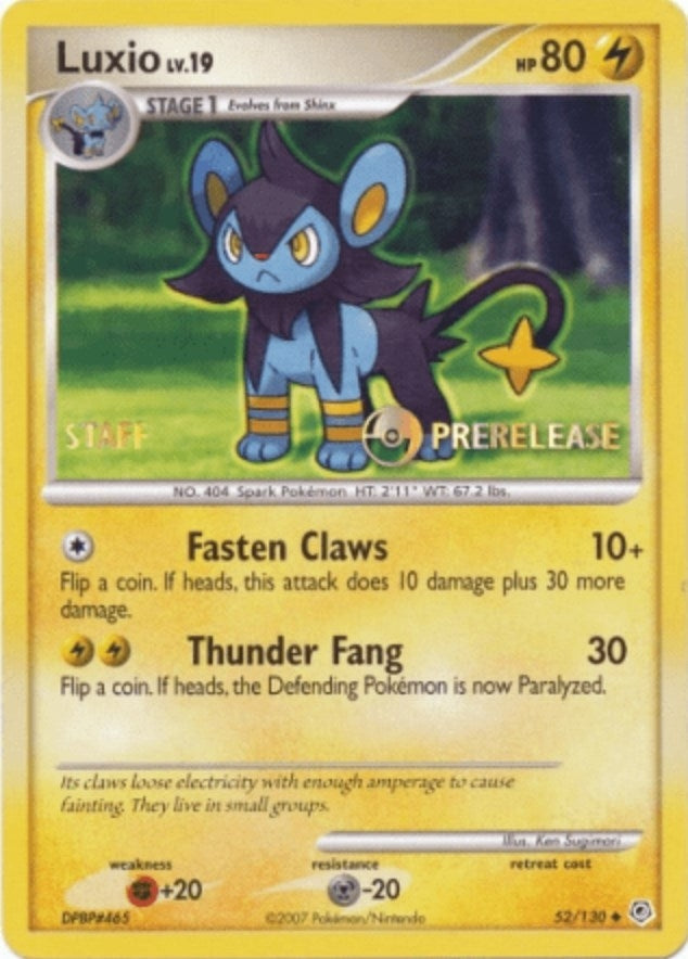 Luxio - 52/130 (Prerelease) [Staff] (52/130) (Nintendo Promos) (PR)