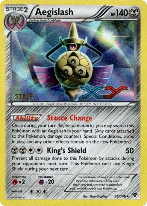 Aegislash - 86/146 (Prerelease) [Staff] (86/146) (XY Promos) (PR)