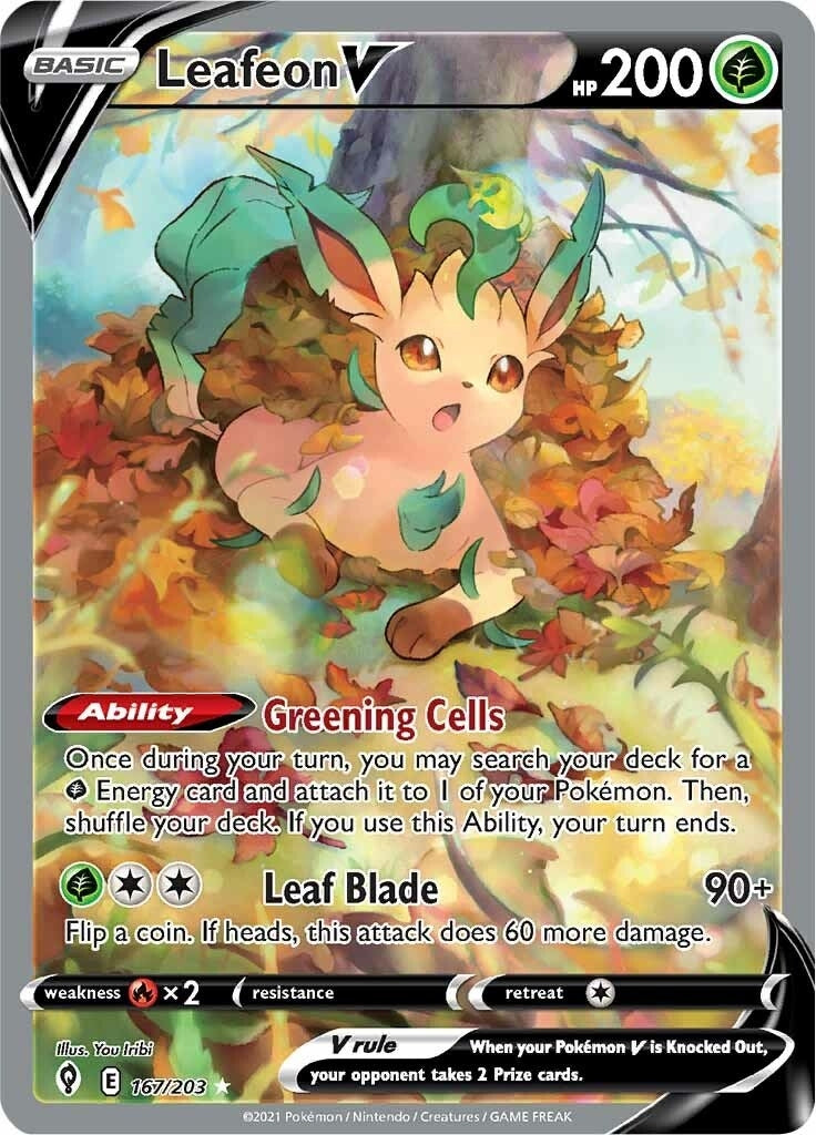 Leafeon V (Alternate Full Art) (167/203) (SWSH07: Evolving Skies) (SWSH07)