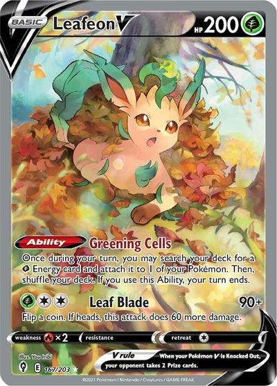 Leafeon V (Alternate Full Art) (167/203) (SWSH07: Evolving Skies) (SWSH07)