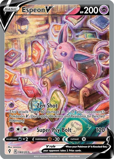 Espeon V (Alternate Full Art) (180/203) (SWSH07: Evolving Skies) (SWSH07)
