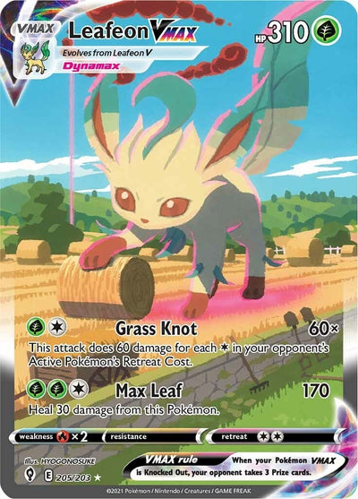 Leafeon VMAX (Alternate Art Secret) (205/203) (SWSH07: Evolving Skies) (SWSH07)