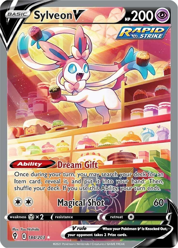 Sylveon V (Alternate Full Art) (184/203) (SWSH07: Evolving Skies) (SWSH07)