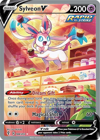 Sylveon V (Alternate Full Art) (184/203) (SWSH07: Evolving Skies) (SWSH07)