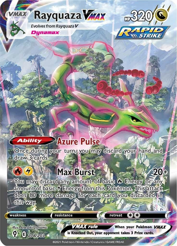 Rayquaza VMAX (Alternate Art Secret) (218/203) (SWSH07: Evolving Skies) (SWSH07)