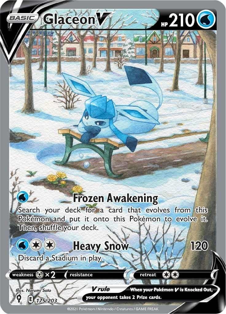 Glaceon V (Alternate Full Art) (175/203) (SWSH07: Evolving Skies) (SWSH07)