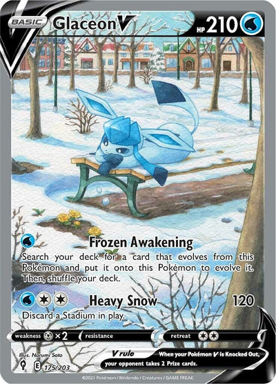 Glaceon V (Alternate Full Art) (175/203) (SWSH07: Evolving Skies) (SWSH07)
