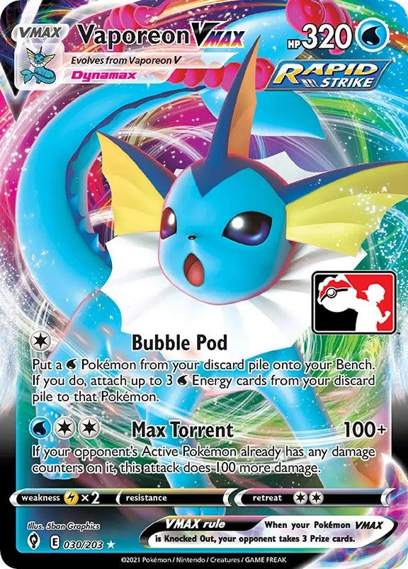 Vaporeon VMAX (030/203) (Prize Pack Series Cards)