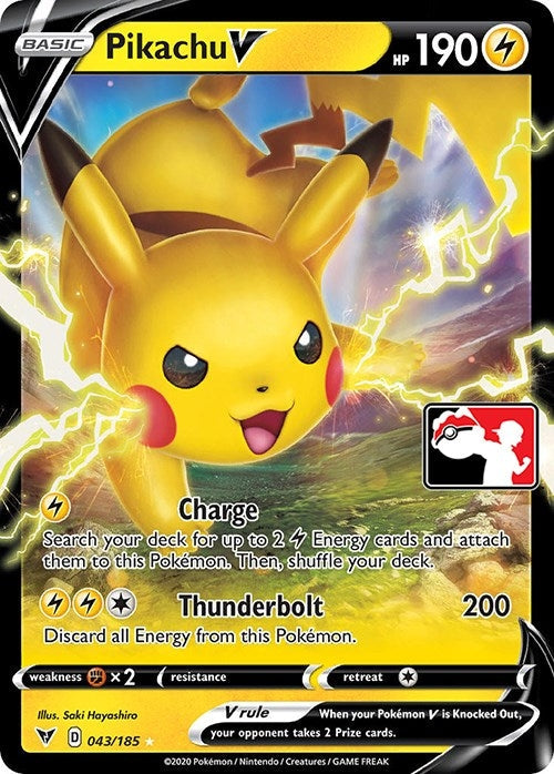 Pikachu V (043/185) (Prize Pack Series Cards)