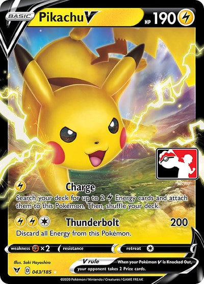 Pikachu V (043/185) (Prize Pack Series Cards)
