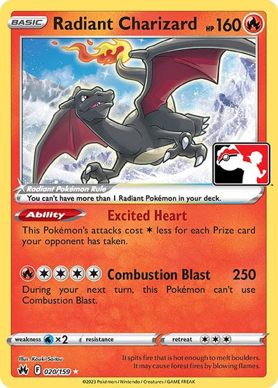 Radiant Charizard (020/159) (Prize Pack Series Cards)