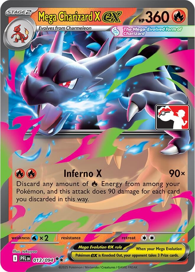 Mega Charizard X ex (013/094) (Prize Pack Series Cards)