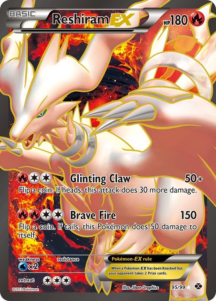 Reshiram EX (95 Full Art) (95/99) (Next Destinies) (NXD)
