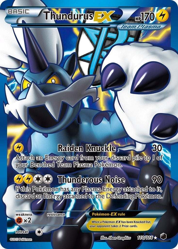 Thundurus EX (Team Plasma) (110 Full Art) (110/116) (Plasma Freeze) (PLF)
