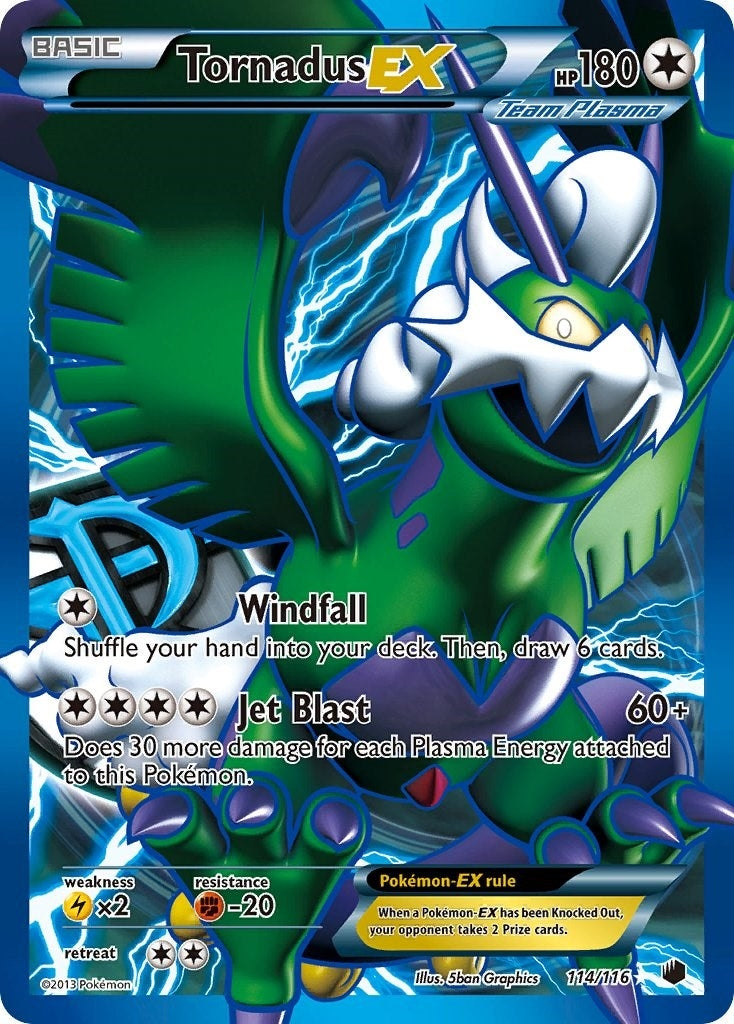 Tornadus EX (Team Plasma) (114 Full Art) (114/116) (Plasma Freeze) (PLF)