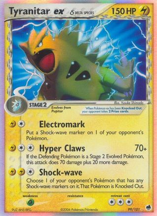 Tyranitar ex (Delta Species) (99/101) - Dragon Frontiers Holofoil