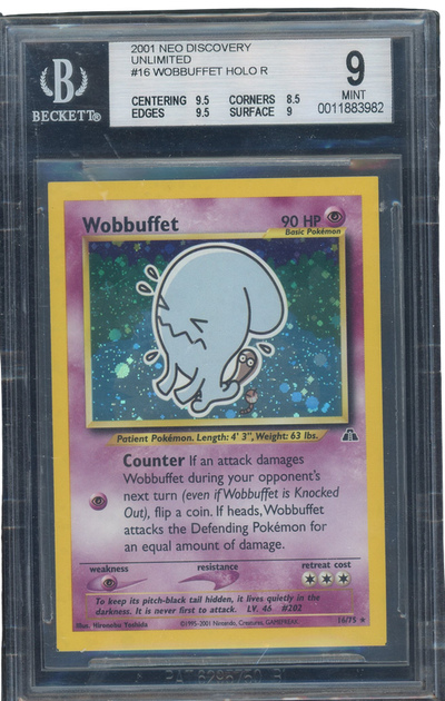 BGS 9 Wobbuffet Holo R Neo Discovery Square Cut