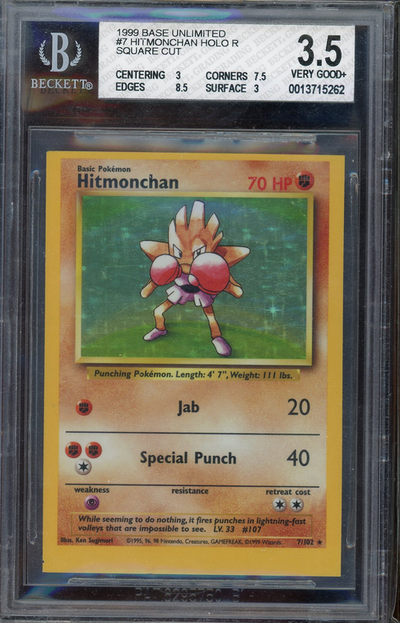 BGS 3.5 Hitmonchan Holo R Square Cut