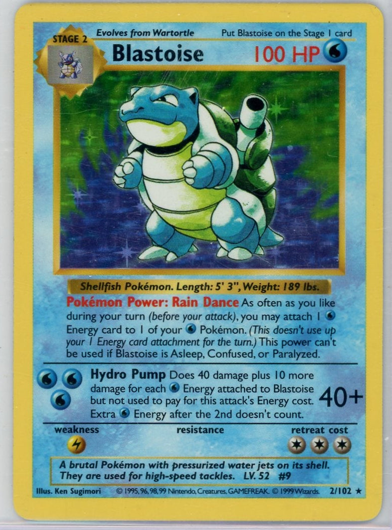 Blastoise Pokémon Base Set Shadowless Holo #2/102