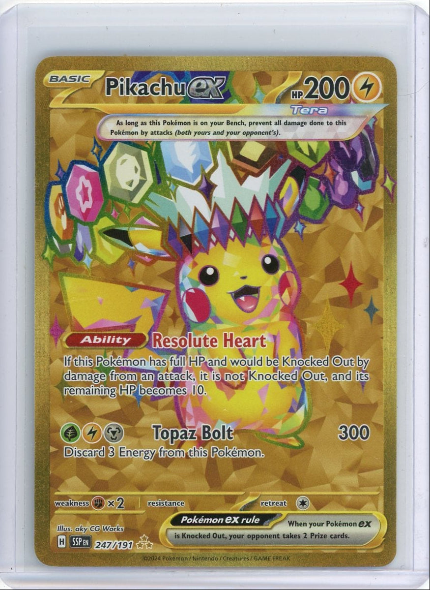 Pikachu ex Pokémon Surging Sparks Gold Hyper Rare #242/191