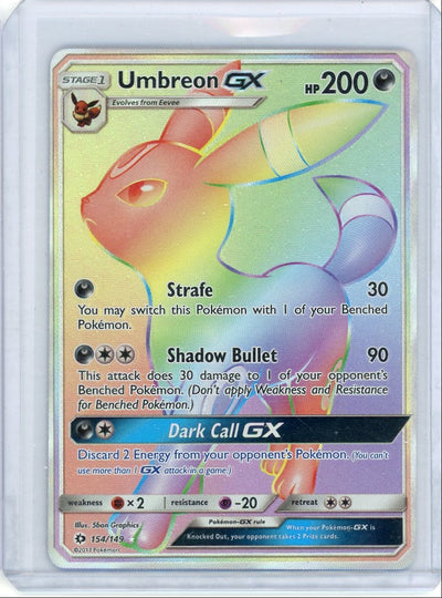 Umbreon GX Pokémon Sun & Moon Rainbow Secret Rare #154/149