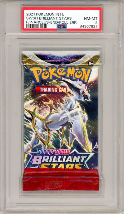 Pokemon Brilliant Stars End/Roller Error Booster Pack PSA 8