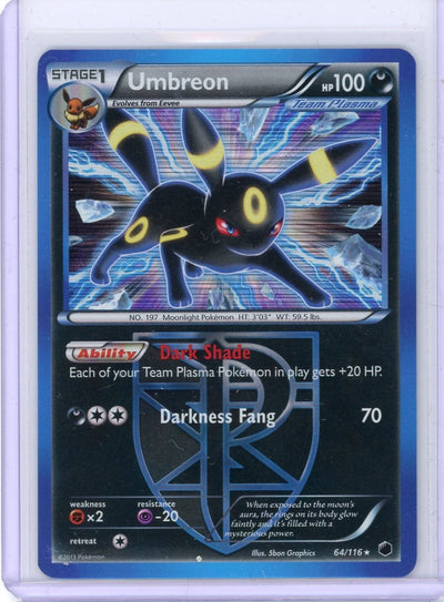 Umbreon Pokemon Team Plasma holo #64/116