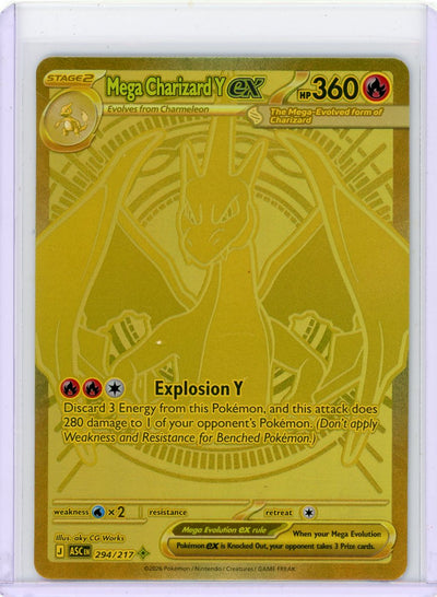 Mega Charizard Y ex Pokémon Ascended Heroes Gold Mega Hyper Rare #294/217