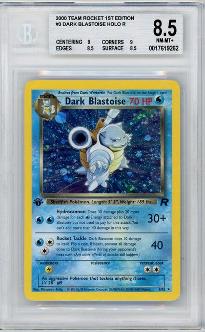 Dark Blastoise Pokémon Team Rocket 1st Edition Holo #3/82 BGS 8.5